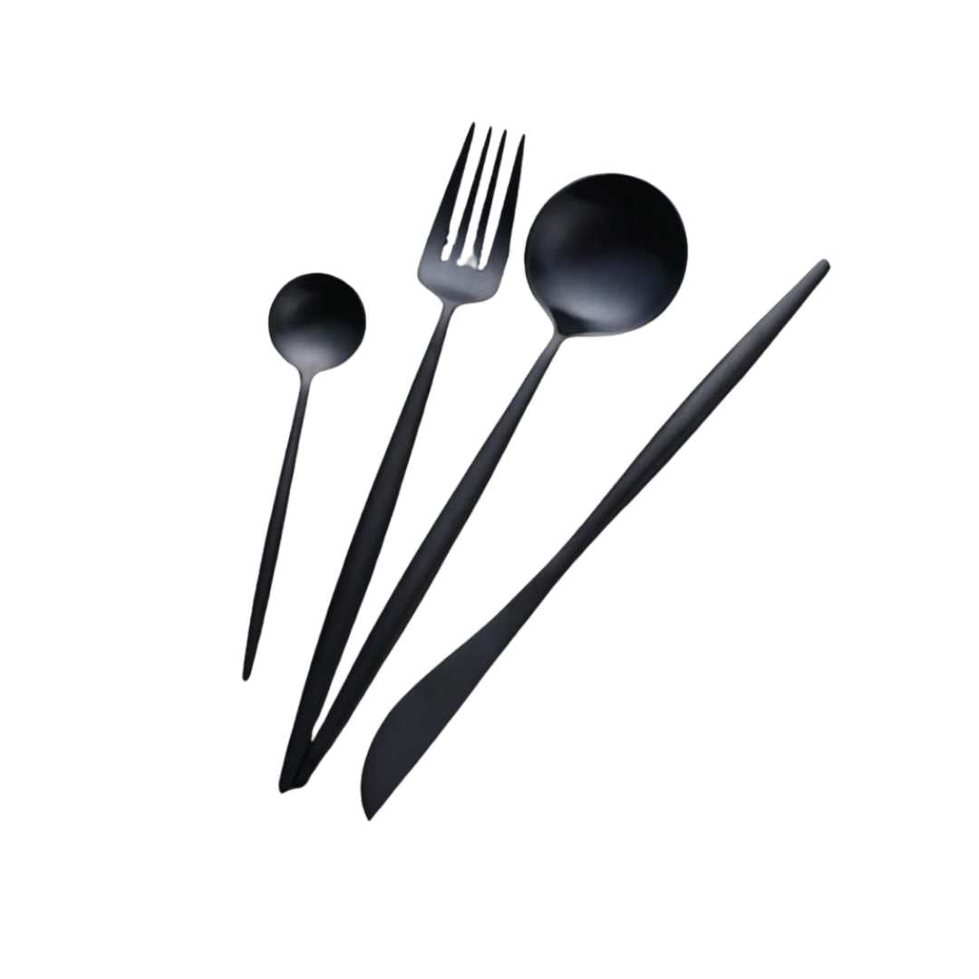 Hommfer – Ensemble de Couverts Noirs Élégants pour la Cuisine - Hommfer