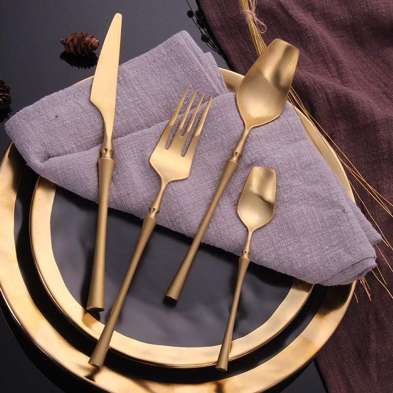 Hommfer – Ensemble de Couverts Satinés Dorés - Hommfer