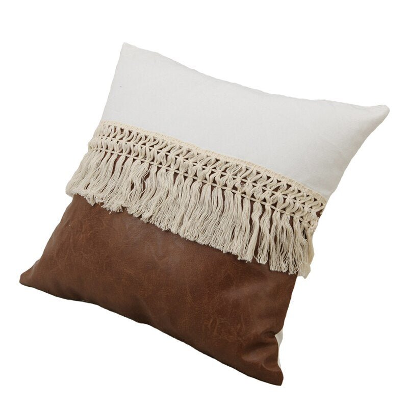 Hommfer – Ensemble de housses de coussin bohèmes à pompons en tissu doux et résistant - Hommfer