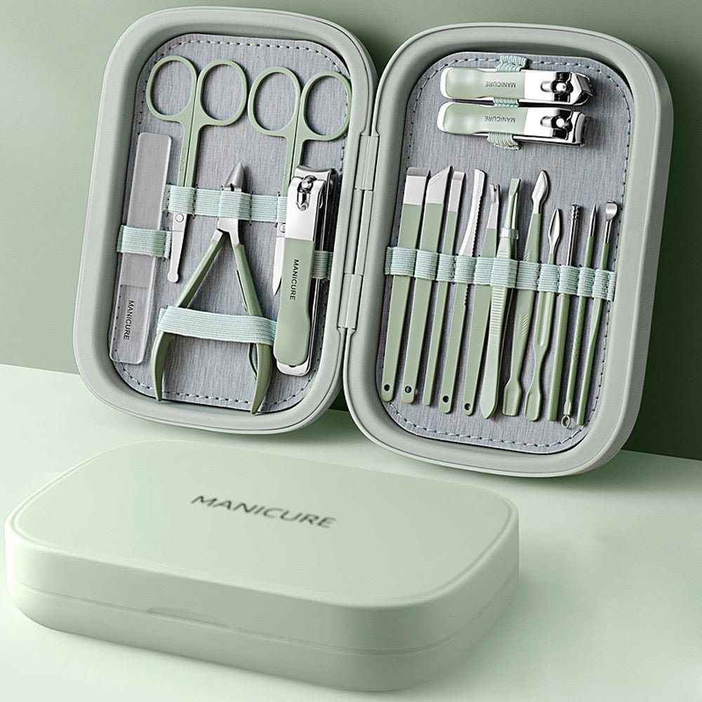 Hommfer – Ensemble de manucure, pédicure et soins 18 pièces avec étui de voyage compact - Hommfer