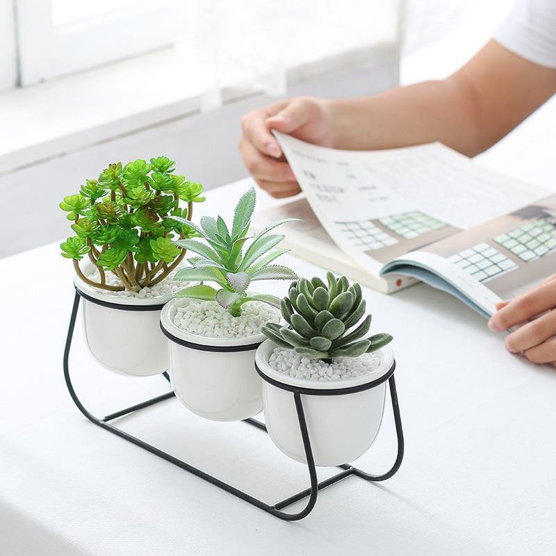 Hommfer – Ensemble de Pots à Plantes Nordiques avec Support Métallique - Hommfer