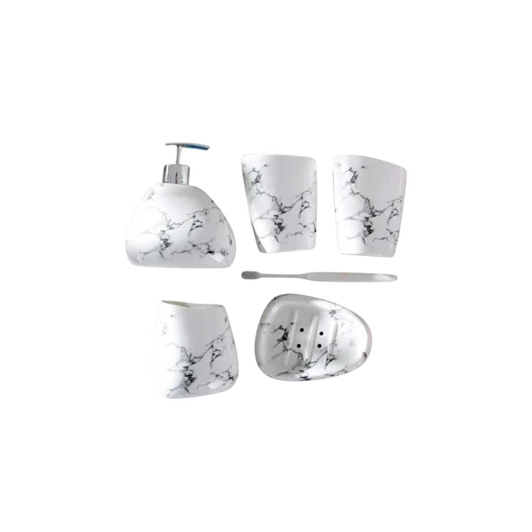 Hommfer – Ensemble de Salle de Bain Élégant avec Finition Effet Marbre - Hommfer