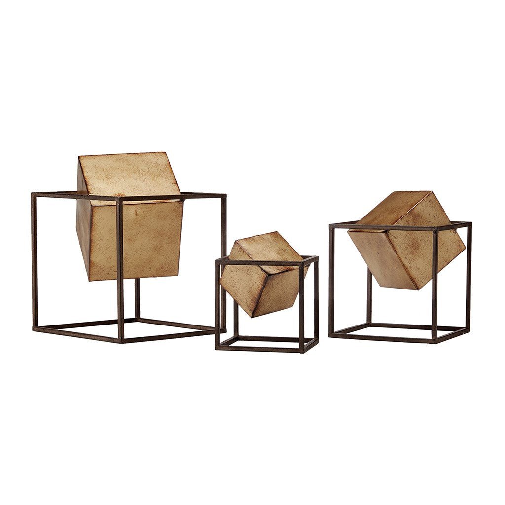 Hommfer – Ensemble Déco Cubes Dorés x3 - Hommfer