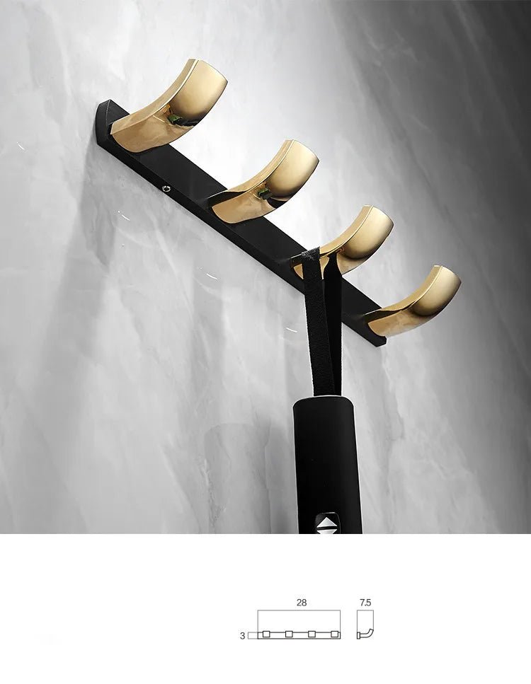 Hommfer – Ensemble Doré et Noir pour Salle de Bain - Hommfer