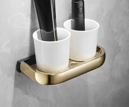 Hommfer – Ensemble Doré et Noir pour Salle de Bain - Hommfer