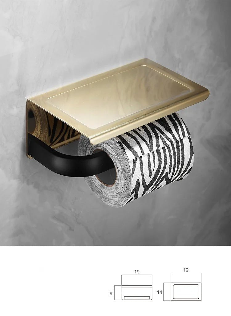 Hommfer – Ensemble Doré et Noir pour Salle de Bain - Hommfer