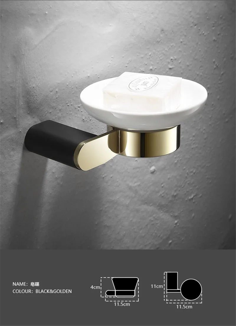 Hommfer – Ensemble Doré et Noir pour Salle de Bain - Hommfer