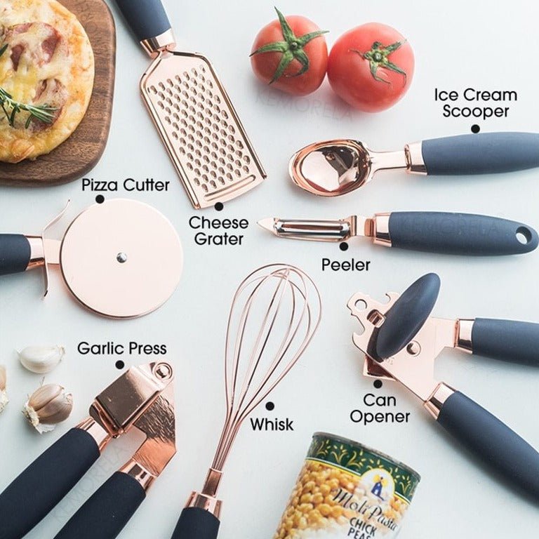 Hommfer – Ensemble d'Ustensiles de Cuisine 7 Pièces Or Rose - Hommfer