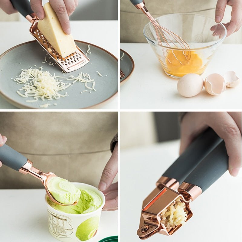 Hommfer – Ensemble d'Ustensiles de Cuisine 7 Pièces Or Rose - Hommfer