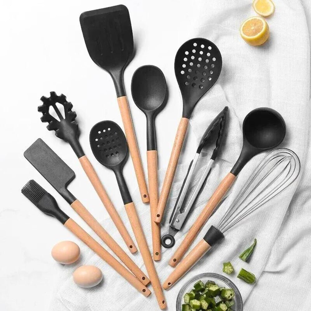 Hommfer – Ensemble d’ustensiles de cuisine en silicone résistant à la chaleur pour revêtements antiadhésifs - Hommfer