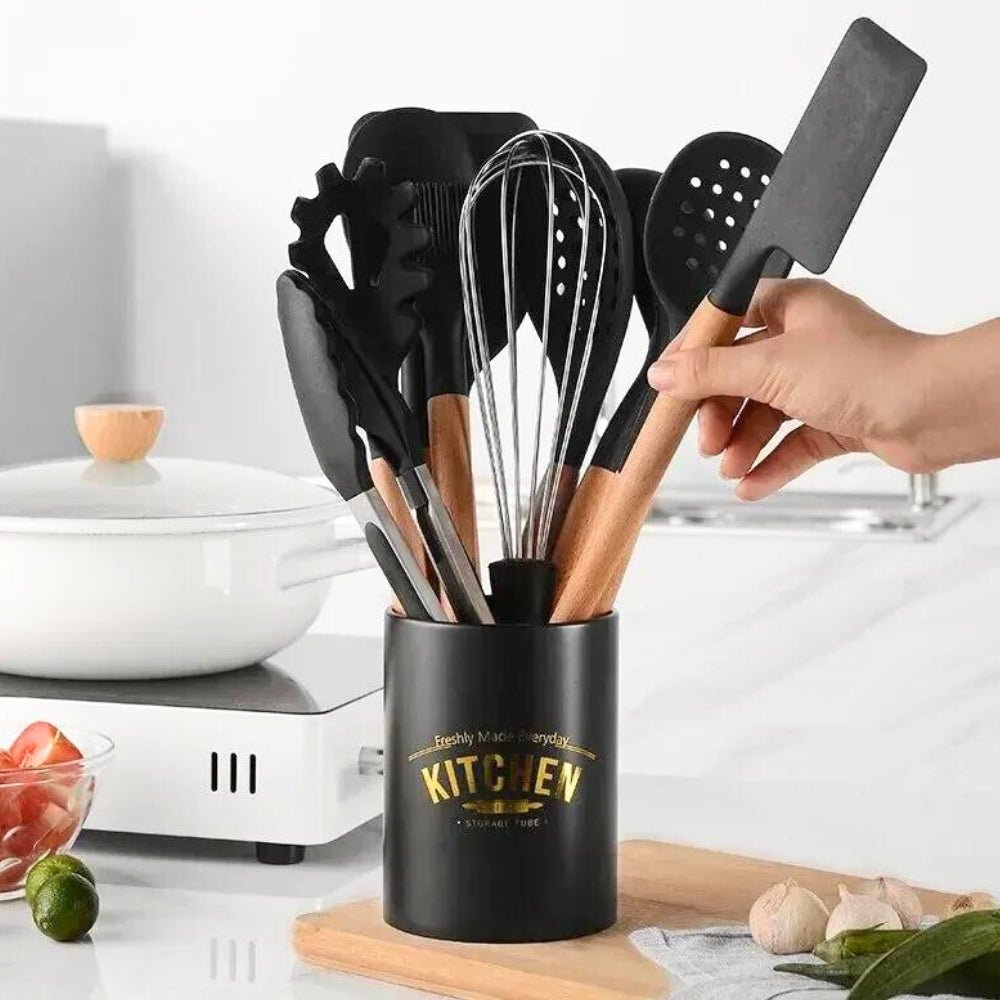 Hommfer – Ensemble d’ustensiles de cuisine en silicone résistant à la chaleur pour revêtements antiadhésifs - Hommfer