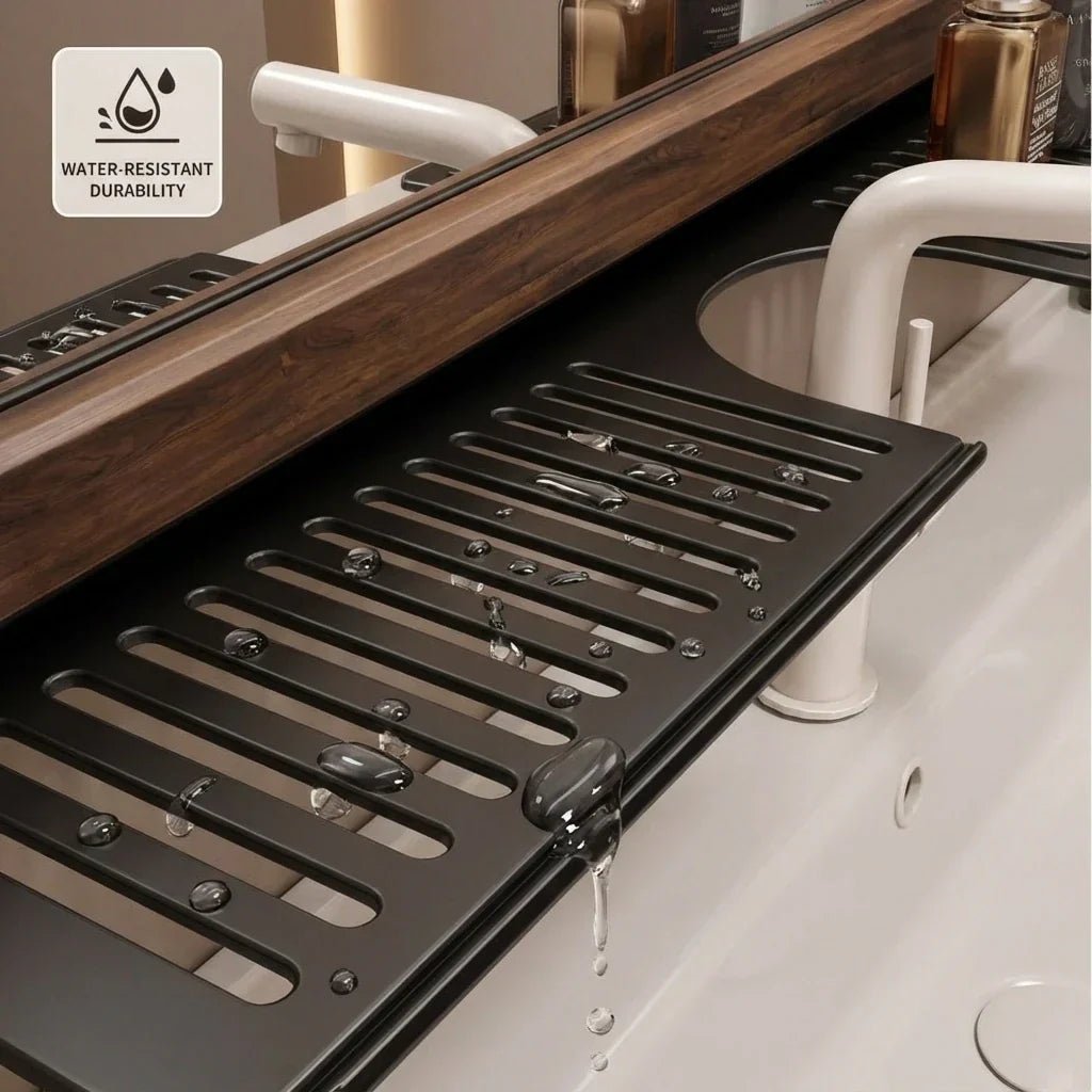 Hommfer – Étagère Élégante en Noyer pour Salle de Bain sans Perçage - Hommfer