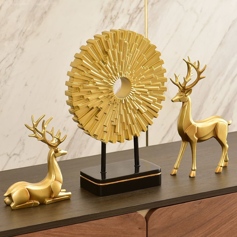 Hommfer – Figurine Ronde Dorée en Résine - Hommfer