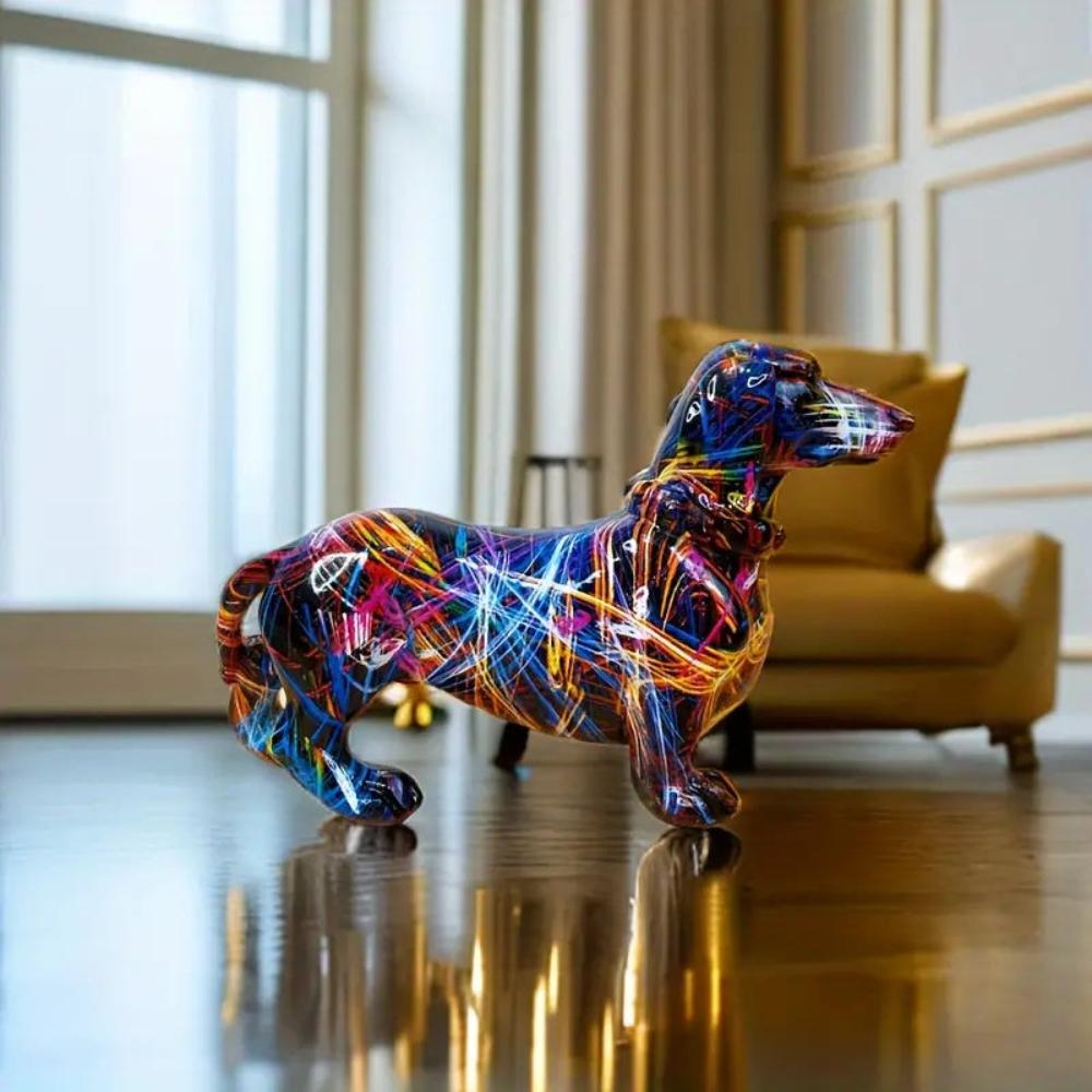 Hommfer – Figurine Teckel Moderne en Résine - Hommfer