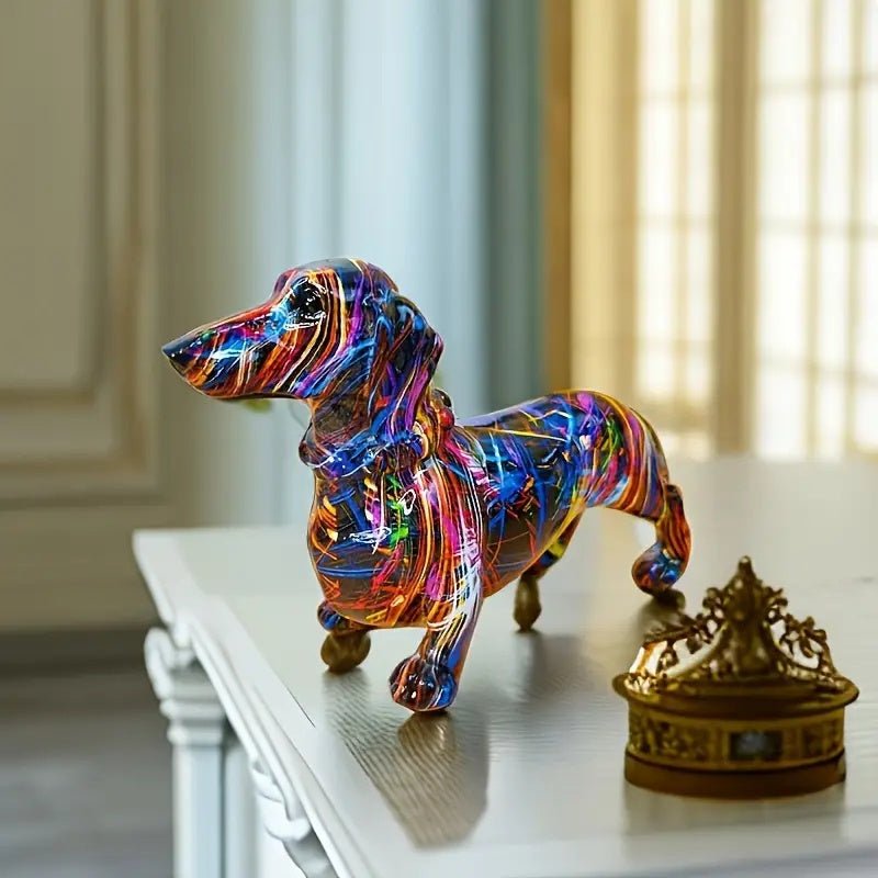 Hommfer – Figurine Teckel Moderne en Résine - Hommfer