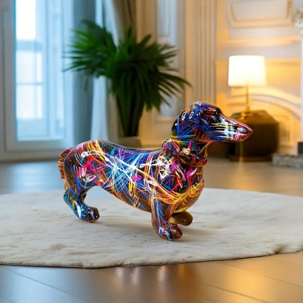 Hommfer – Figurine Teckel Moderne en Résine - Hommfer