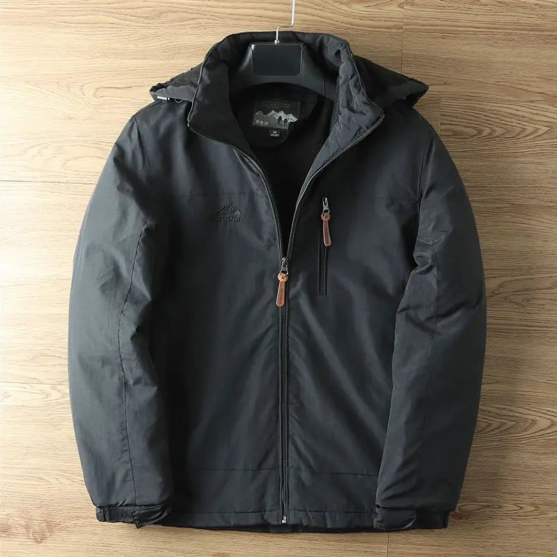 Hommfer - Forester Veste de printemps imperméable pour homme avec doublure polaire isolante et capuche amovible - Hommfer