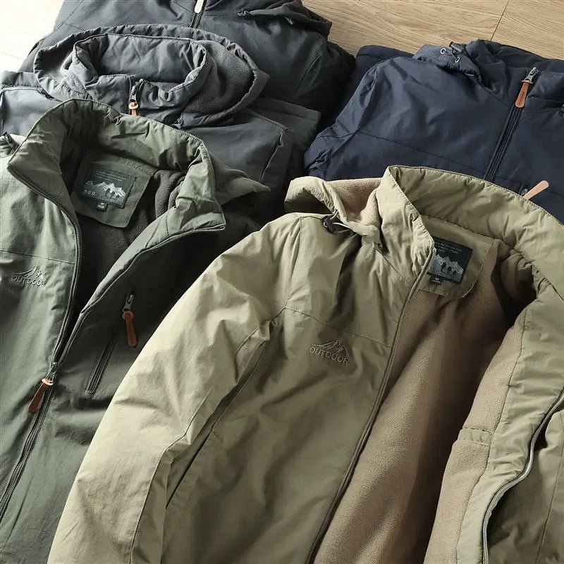 Hommfer - Forester Veste de printemps imperméable pour homme avec doublure polaire isolante et capuche amovible - Hommfer
