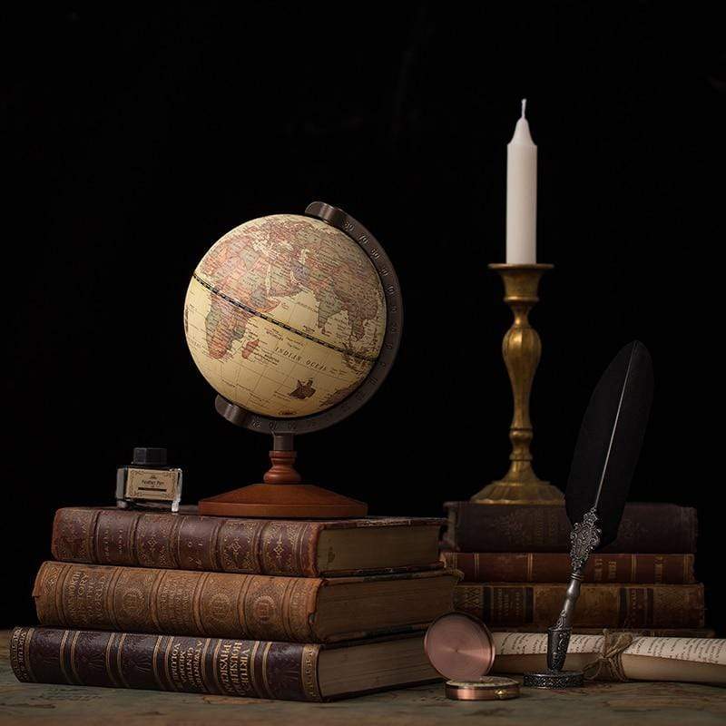 Hommfer – Globe Vintage Décoratif en Bois (14 cm) - Hommfer