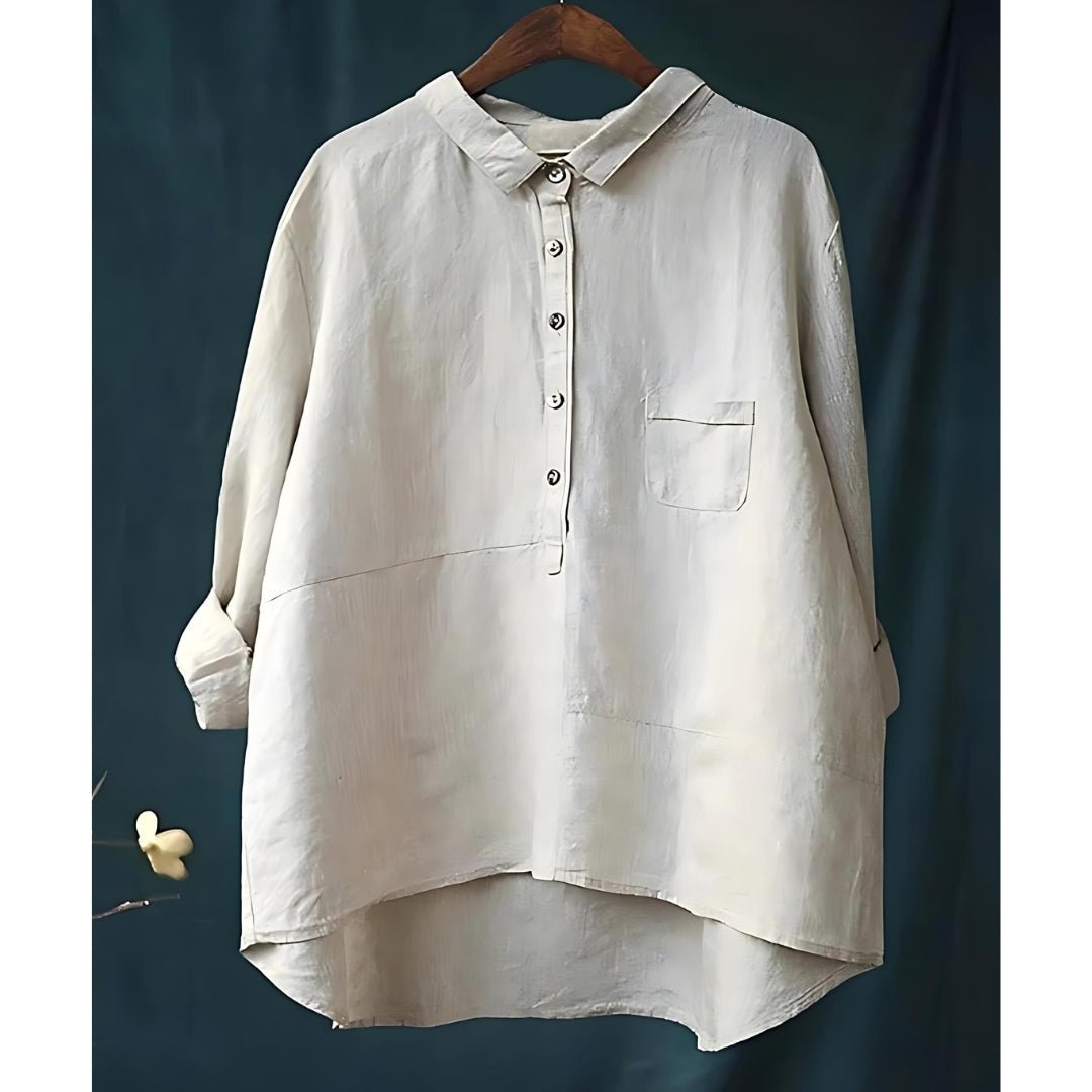 Hommfer - Haut Rosanna Vintage en Coton Mélangé - Élégance Douce au Quotidien - Hommfer
