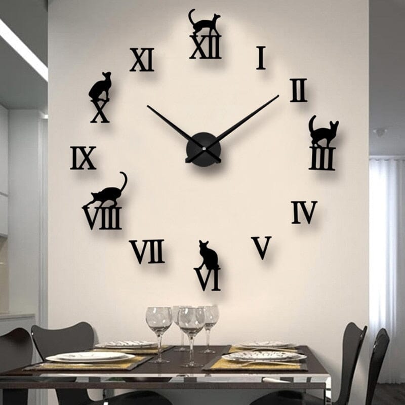 Hommfer – Horloge Murale Décorative Chat 3D - Hommfer