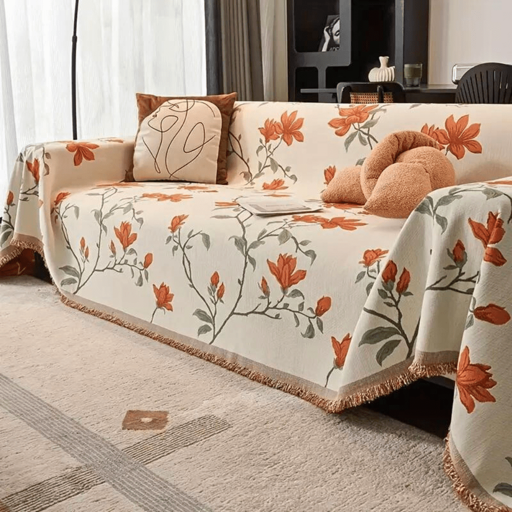 Hommfer - Housse de Canapé Vintage en Chenille Florale - Hommfer