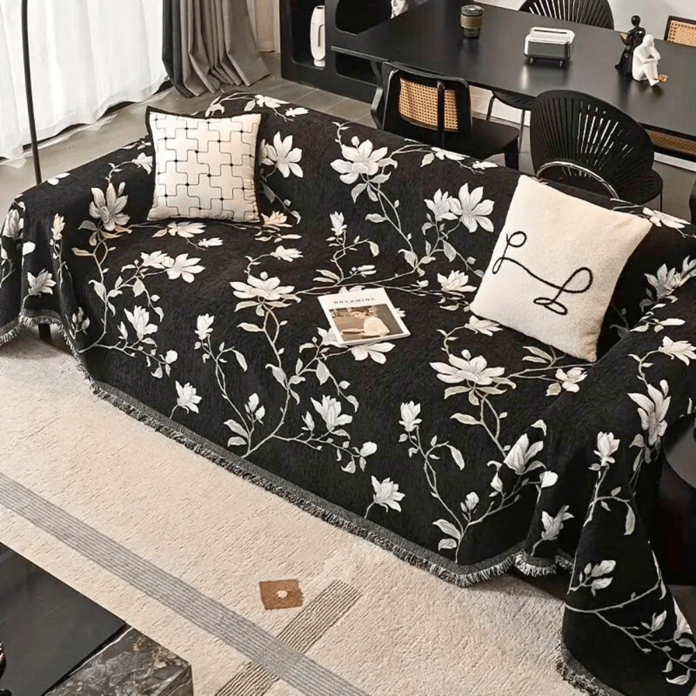 Hommfer - Housse de Canapé Vintage en Chenille Florale - Hommfer