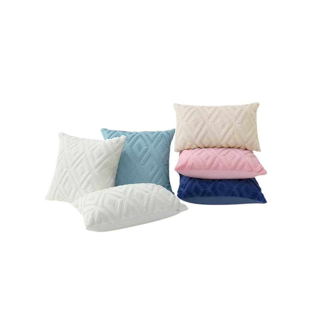 Hommfer - Housse de Coussin à Motif Diamant 3D en Coton et Lin pour Salon - Hommfer