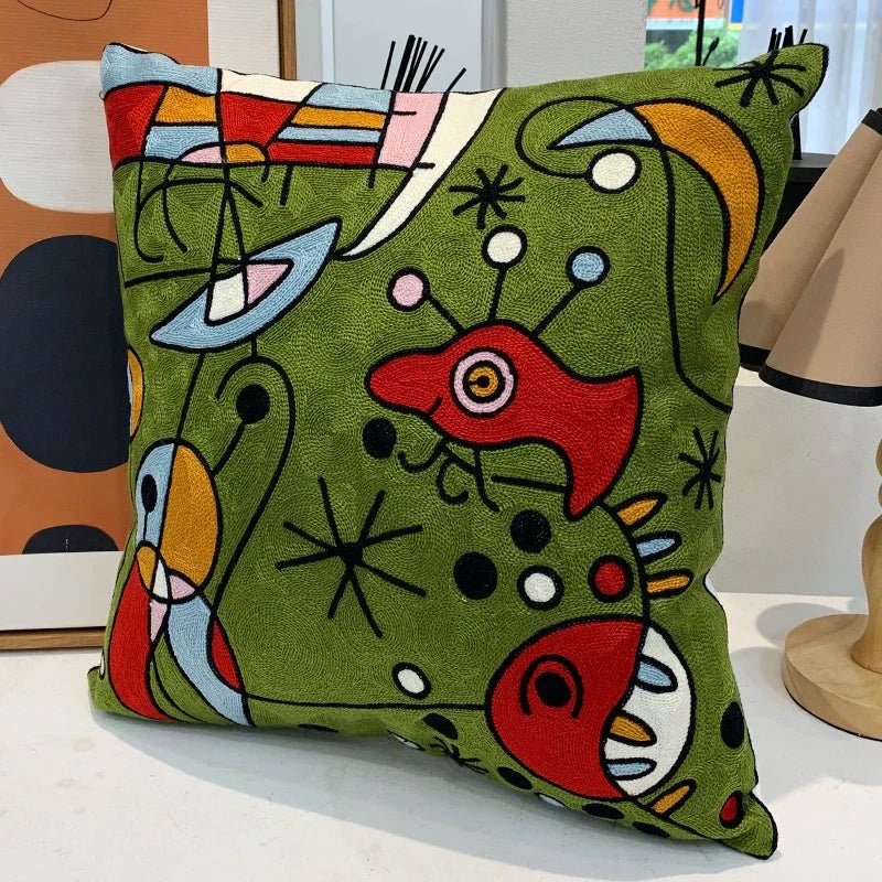 Hommfer – Housse de Coussin Brodée Abstraite Style Picasso - Hommfer