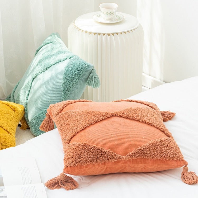 Hommfer – Housse de Coussin Carrée en Coton à Motif Géométrique - Hommfer