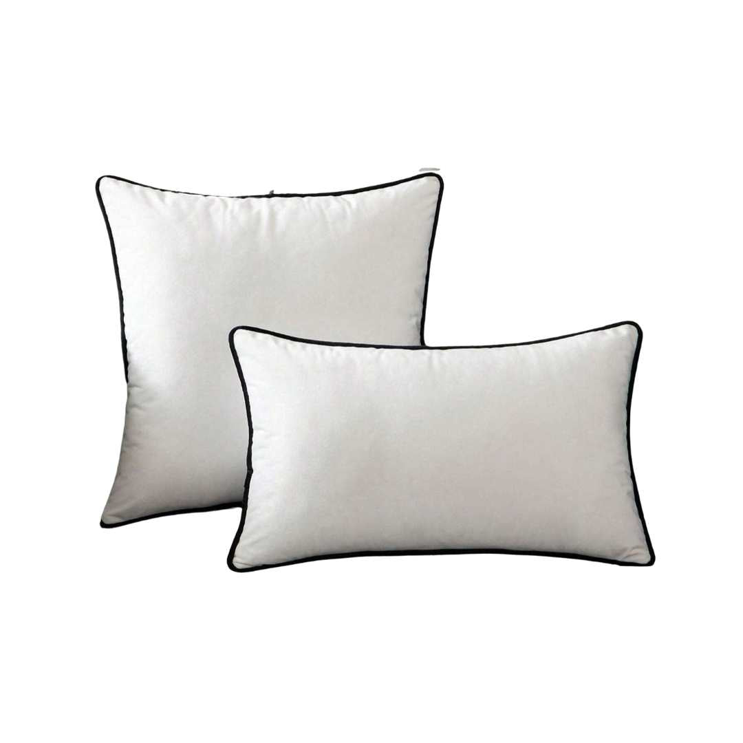 Hommfer – Housse de Coussin en Velours Noir et Blanc avec Bordure Moderne - Hommfer