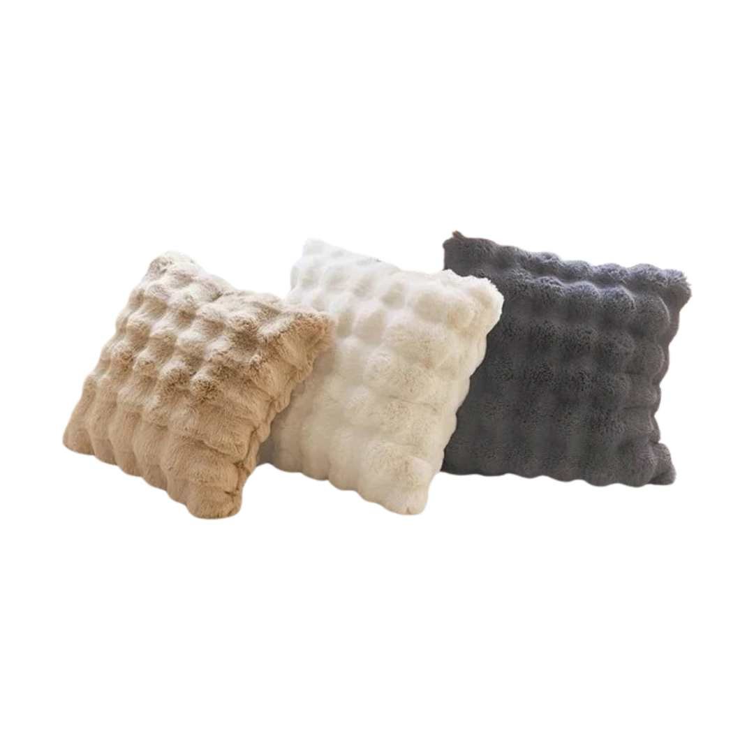 Hommfer – Housse de Coussin Ondulée en Fausse Fourrure de Lapin Ultra Douce - Hommfer