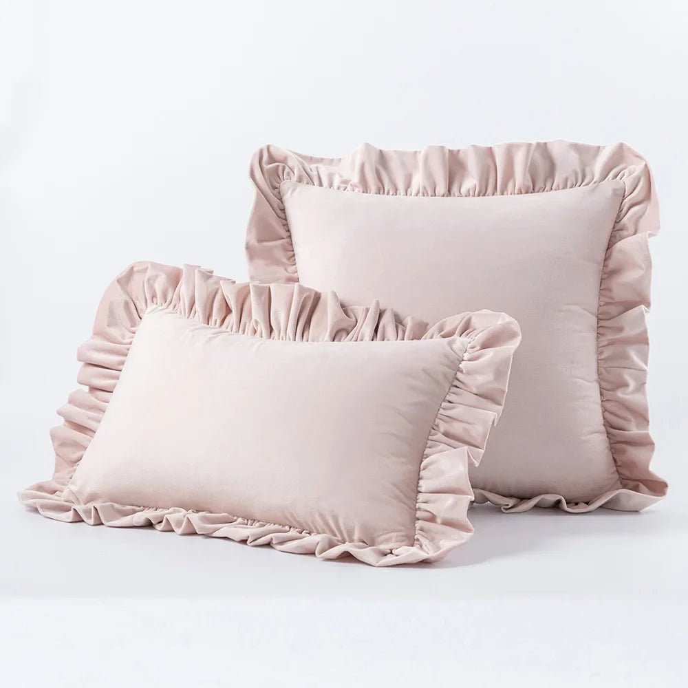 Hommfer – Housses de Coussin en Velours avec Volants Décoratifs – 16 Couleurs - Hommfer