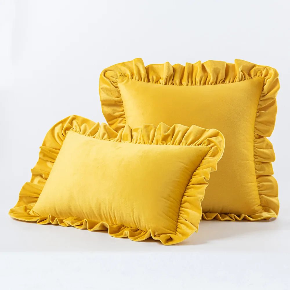 Hommfer – Housses de Coussin en Velours avec Volants Décoratifs – 16 Couleurs - Hommfer