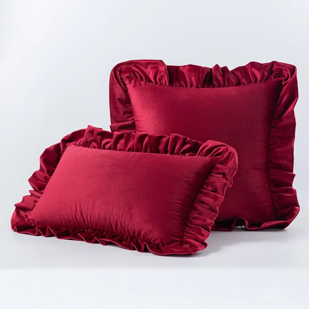 Hommfer – Housses de Coussin en Velours avec Volants Décoratifs – 16 Couleurs - Hommfer