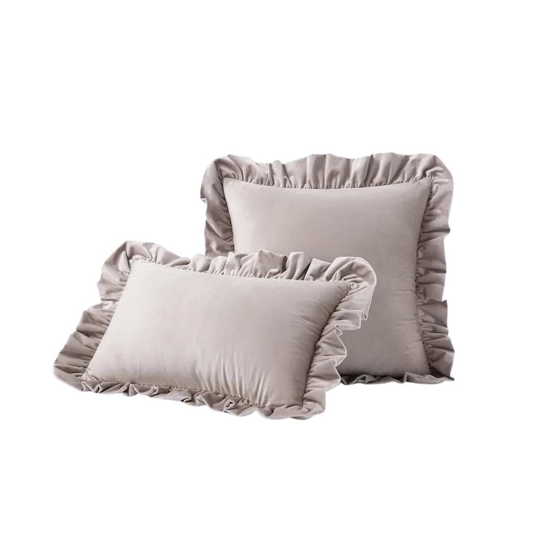 Hommfer – Housses de Coussin en Velours avec Volants Décoratifs – 16 Couleurs - Hommfer