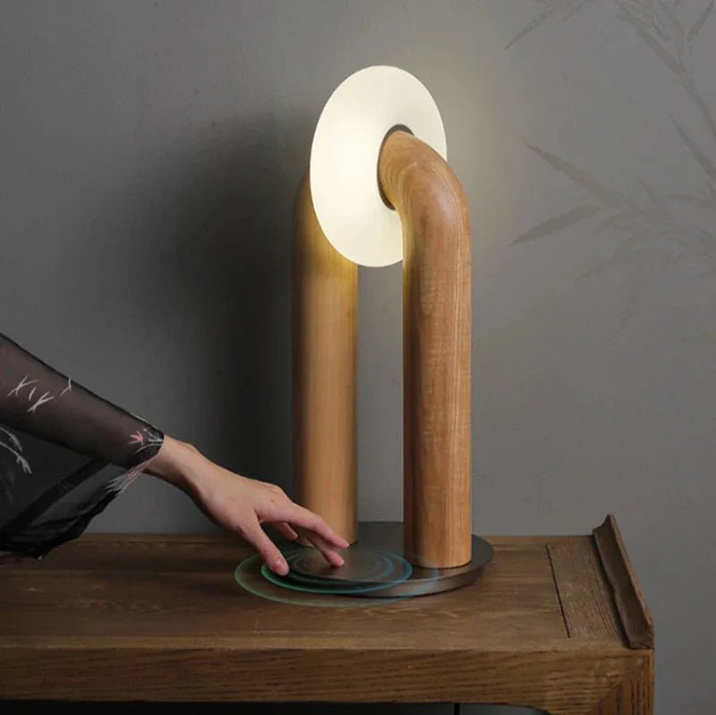 Hommfer – Lampe de Table LED en Bois Courbé pour la Chambre - Hommfer