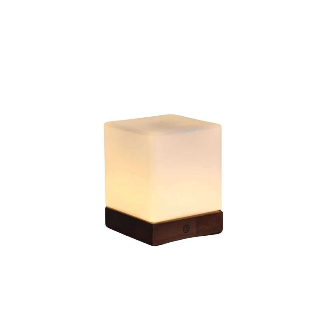 Hommfer – Lampe de Table Minimaliste avec Détails en Bois et Verre Mat - Hommfer