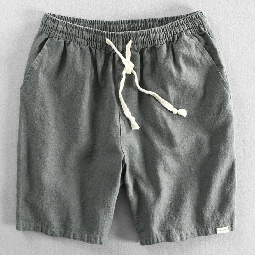 Hommfer - Longora Japanese-Inspired Men's Shorts in Cotton Blend with Adjustable Drawstring Waist for Everyday Comfort - Hommfer