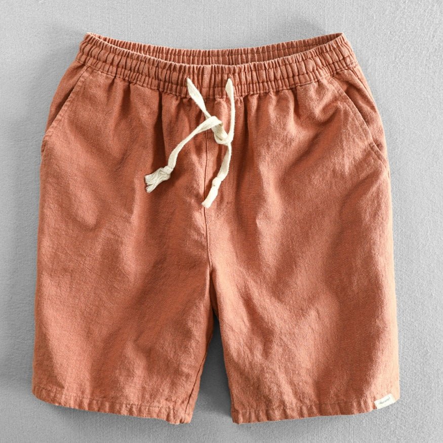 Hommfer - Longora Japanese-Inspired Men's Shorts in Cotton Blend with Adjustable Drawstring Waist for Everyday Comfort - Hommfer