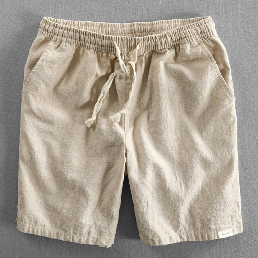 Hommfer - Longora Japanese-Inspired Men's Shorts in Cotton Blend with Adjustable Drawstring Waist for Everyday Comfort - Hommfer