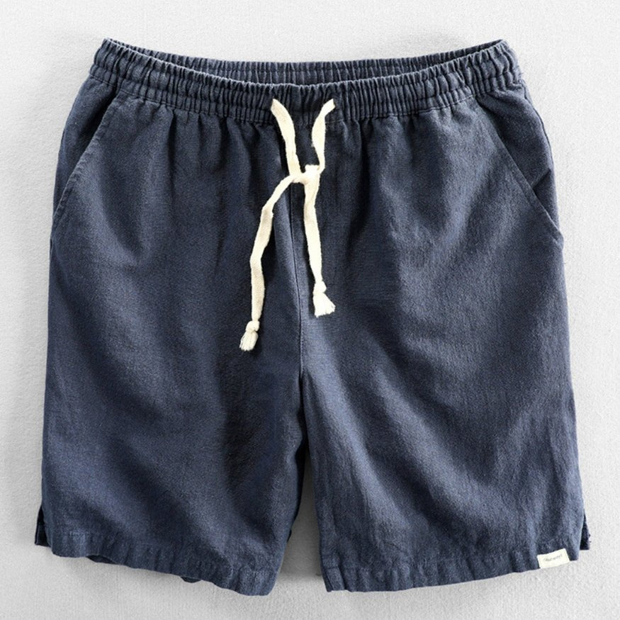 Hommfer - Longora Japanese-Inspired Men's Shorts in Cotton Blend with Adjustable Drawstring Waist for Everyday Comfort - Hommfer