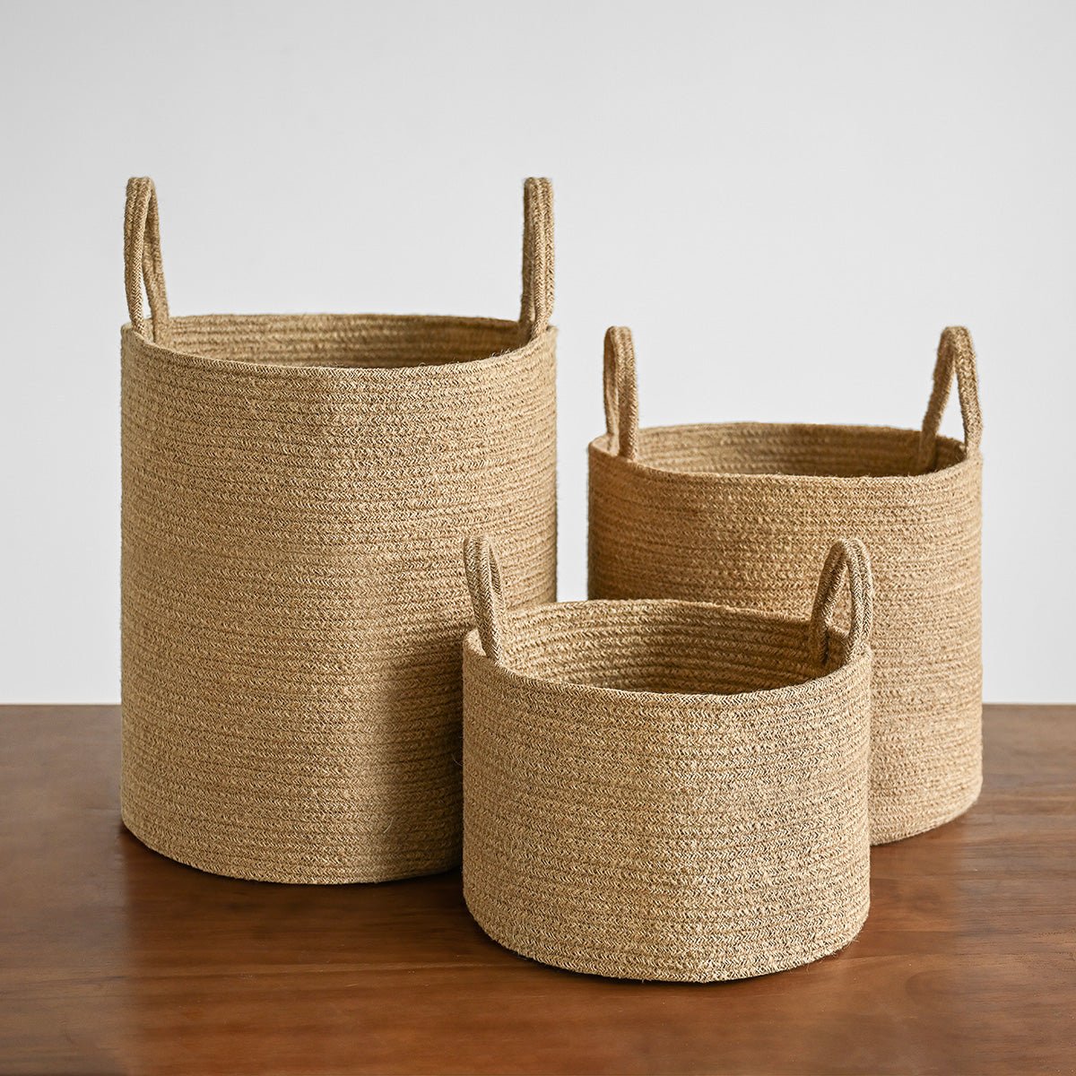 Hommfer – Lot de 3 Bacs de Rangement en Jute avec Poignées - Hommfer