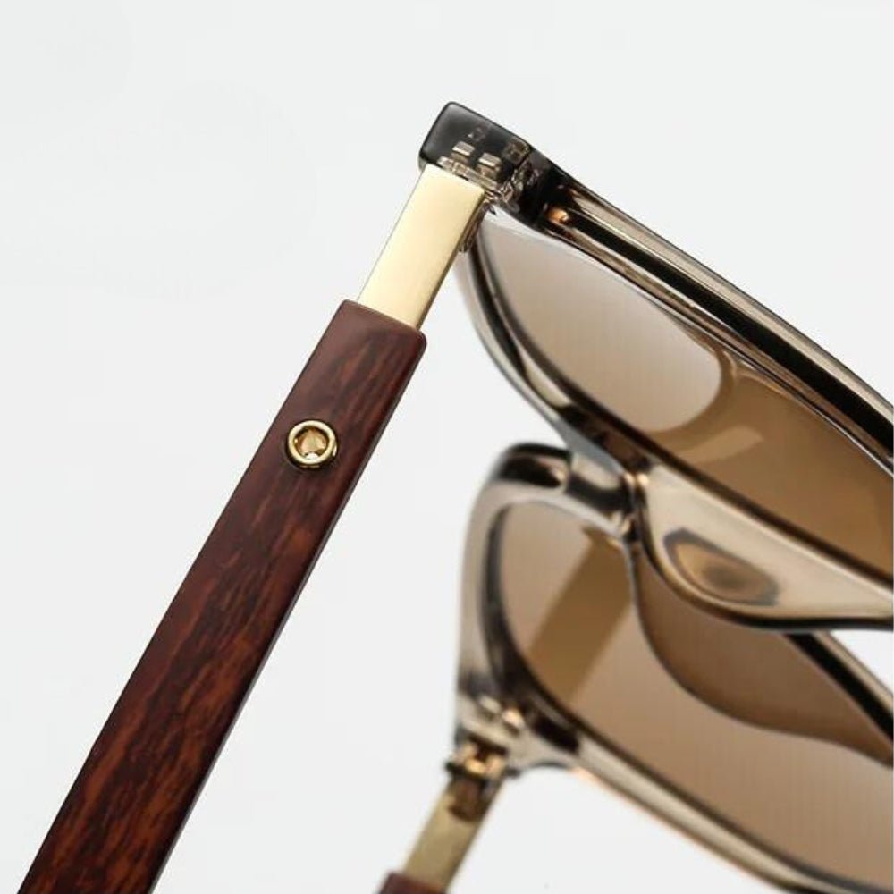 Hommfer - Lunettes de Soleil Homme Motif Bois avec Protection UV pour un Confort Léger au Quotidien - Hommfer