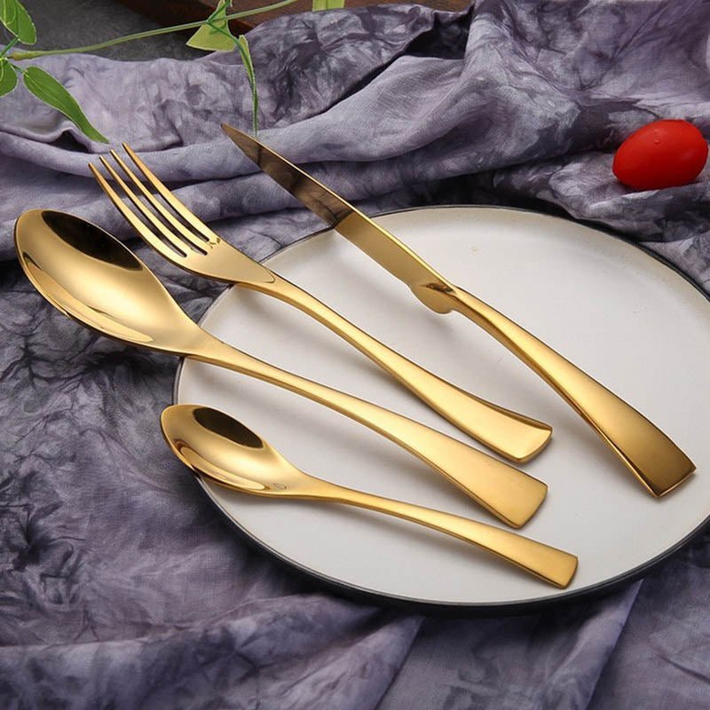 Hommfer – Ménagère dorée élégante pour la salle à manger - Hommfer