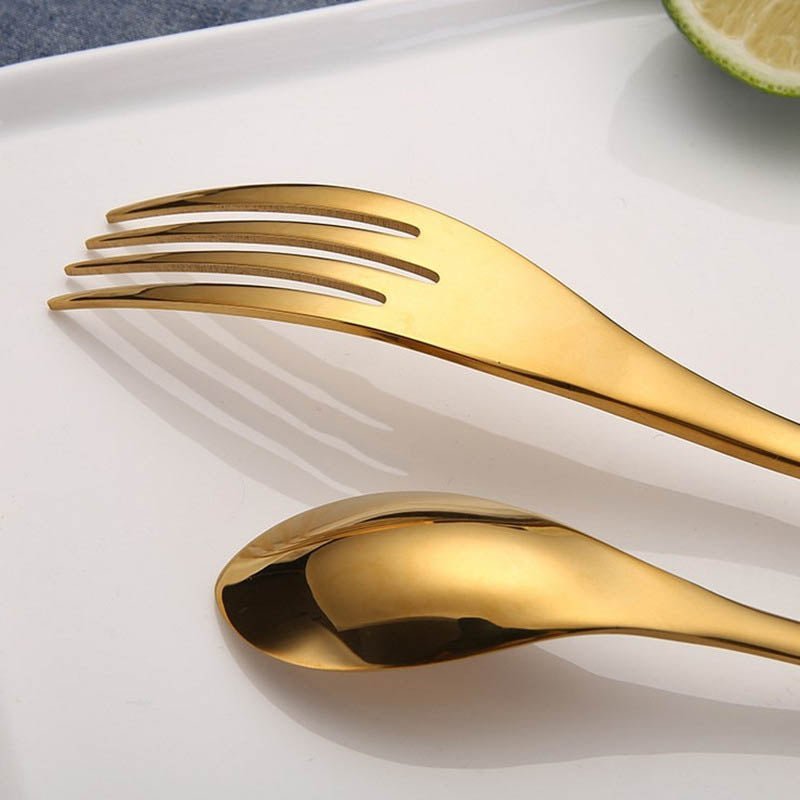 Hommfer – Ménagère dorée élégante pour la salle à manger - Hommfer