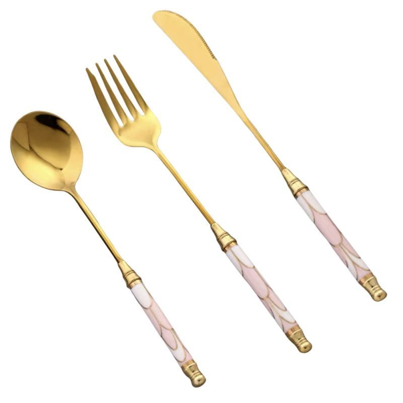 Hommfer – Ménagère Dorée Inspirée de la Méditerranée pour la Cuisine - Hommfer
