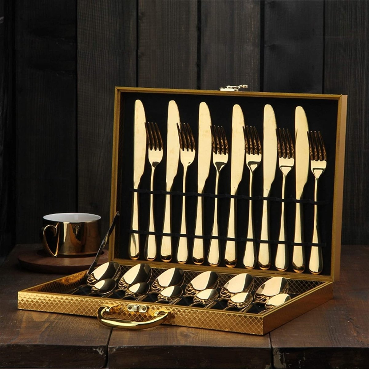 Hommfer – Ménagère Dorée Raffinée pour la Cuisine - Hommfer