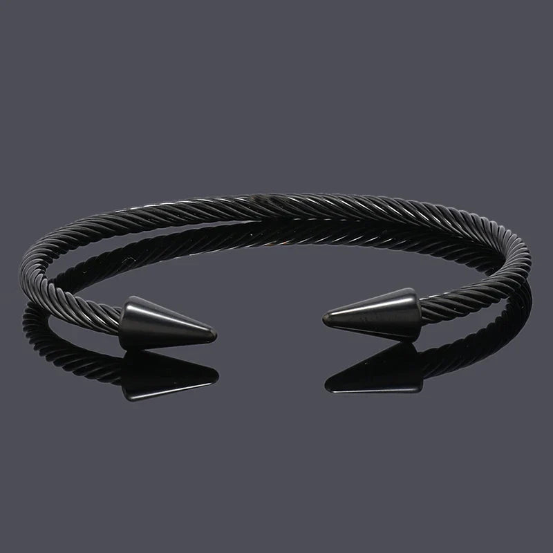 Hommfer - Men's Cuff Bracelet in Solid Stainless Steel with Adjustable Fit and Anti-Tarnish Finish - Hommfer