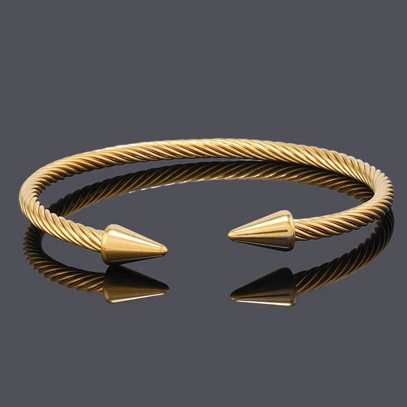 Hommfer - Men's Cuff Bracelet in Solid Stainless Steel with Adjustable Fit and Anti-Tarnish Finish - Hommfer